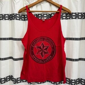 Estrella Galicia Tank Top M Red Beer Graphic Sleeveless Shirt Lager Logo Tee